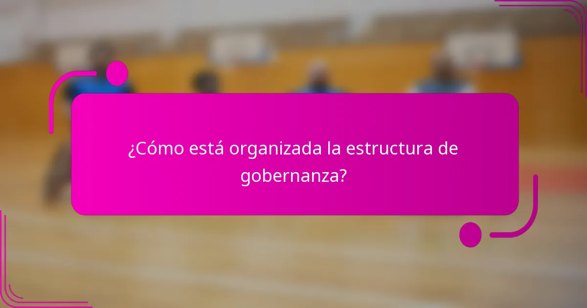 ¿Cómo está organizada la estructura de gobernanza?