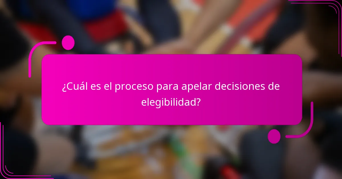 ¿Cuál es el proceso para apelar decisiones de elegibilidad?