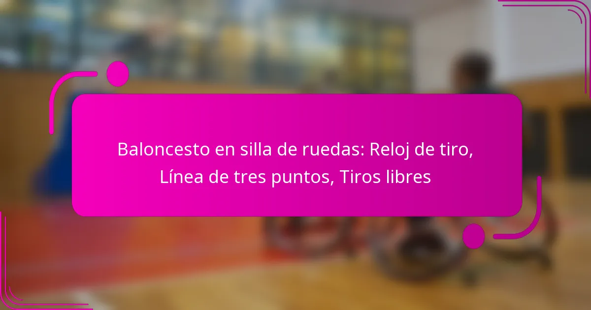 Baloncesto en silla de ruedas: Reloj de tiro, Línea de tres puntos, Tiros libres